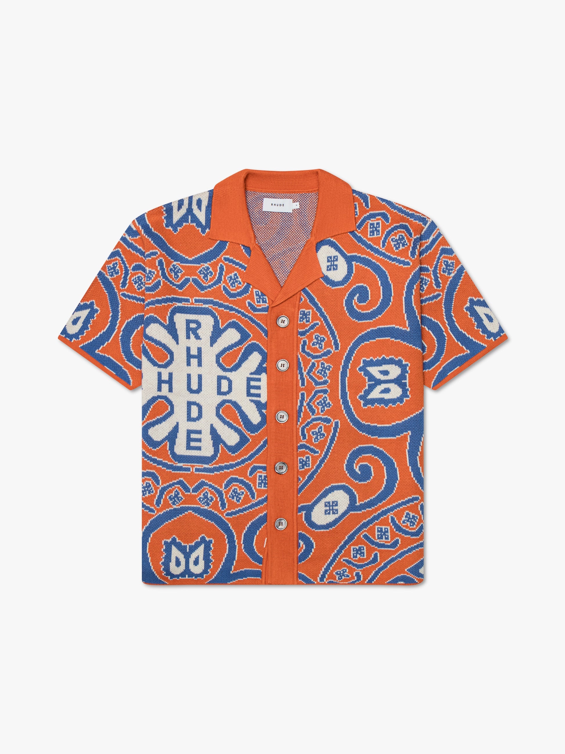 KNIT TILE BUTTON UP SHIRT - 1