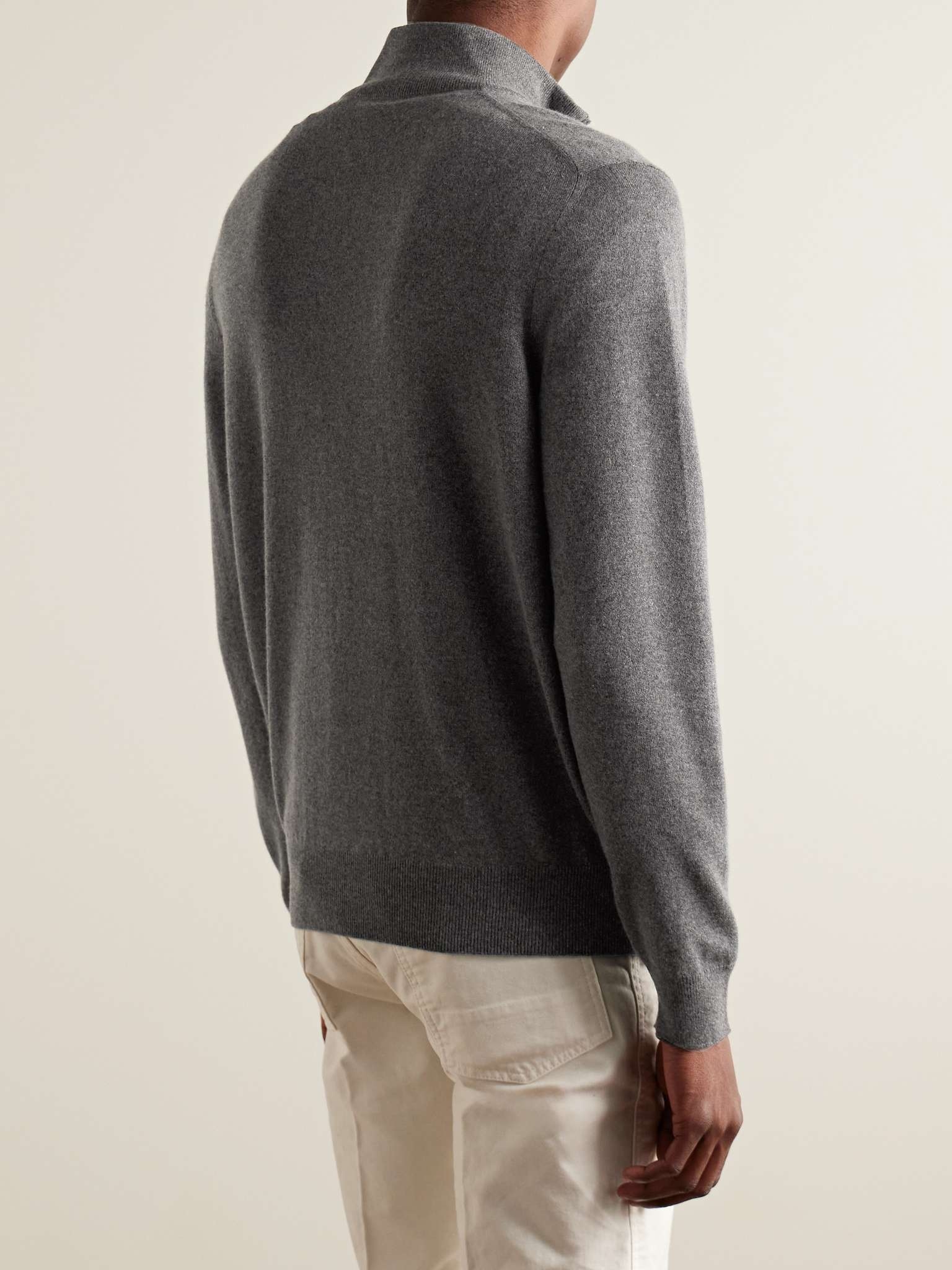 Slim-Fit Baby Cashmere Half-Zip Sweater - 4