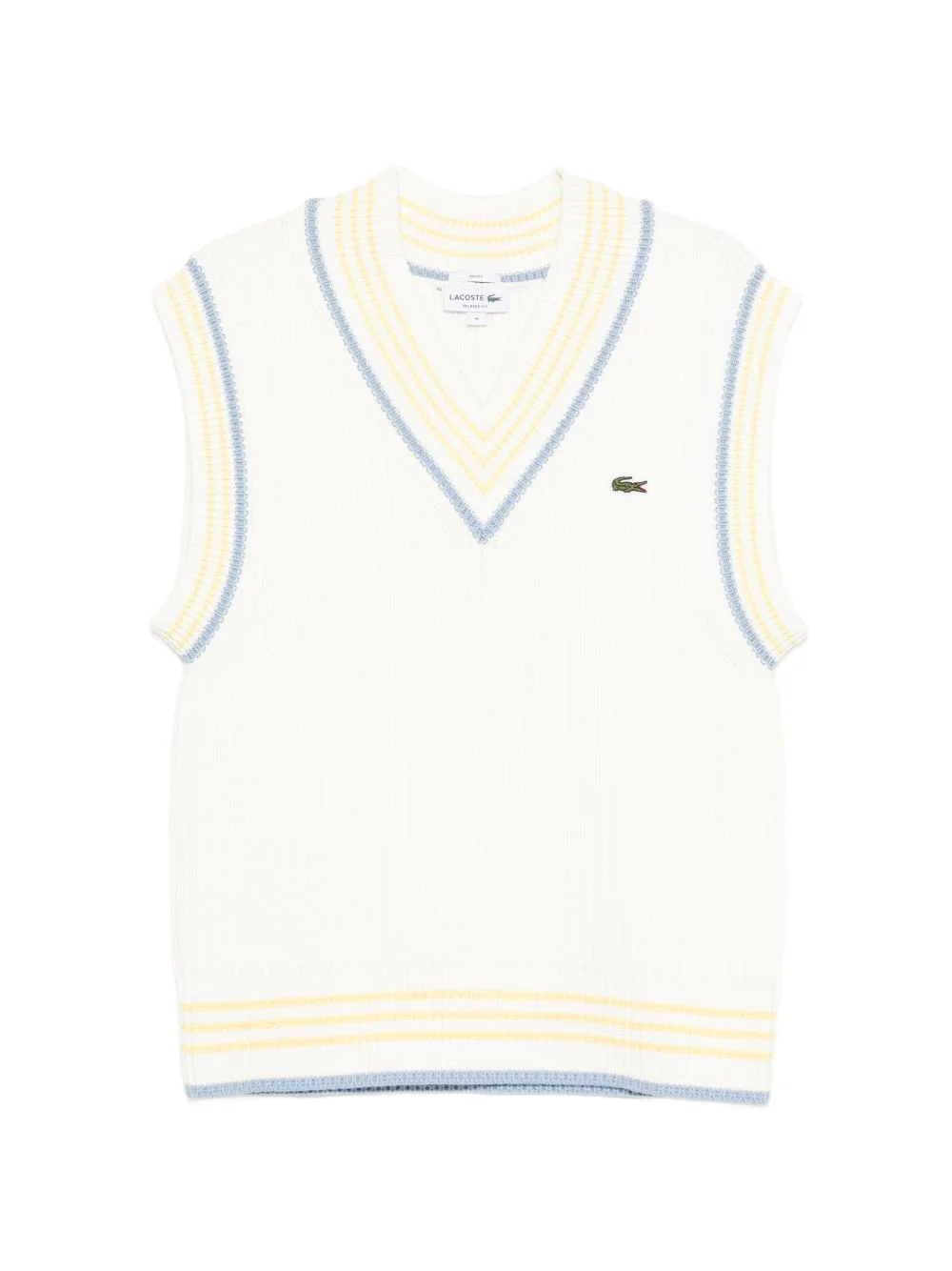 V-neck striped knitted vest - 1