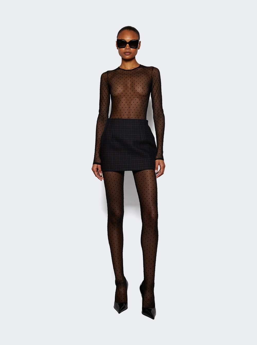 Polka Dot Bodysuit Black - 2