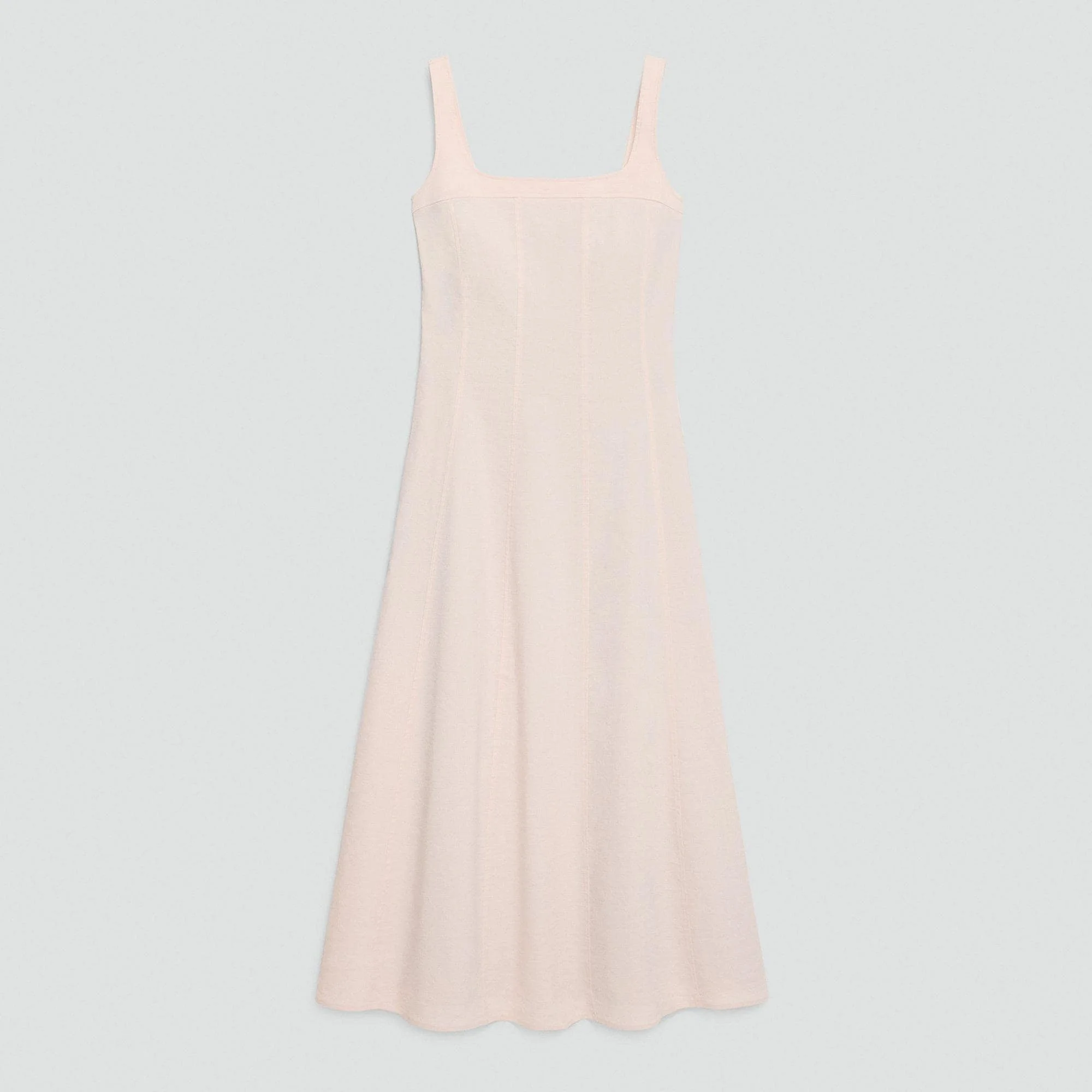 Seamed Square Neck Dress in Good Linen - 1