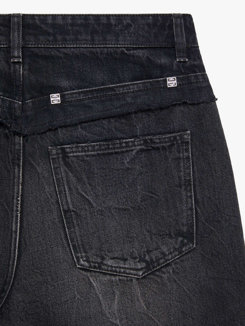 SHORTS IN MIXED DENIM WITH RIPPED EFFECT 5