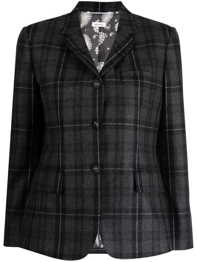 checked single-breasted blazer 1