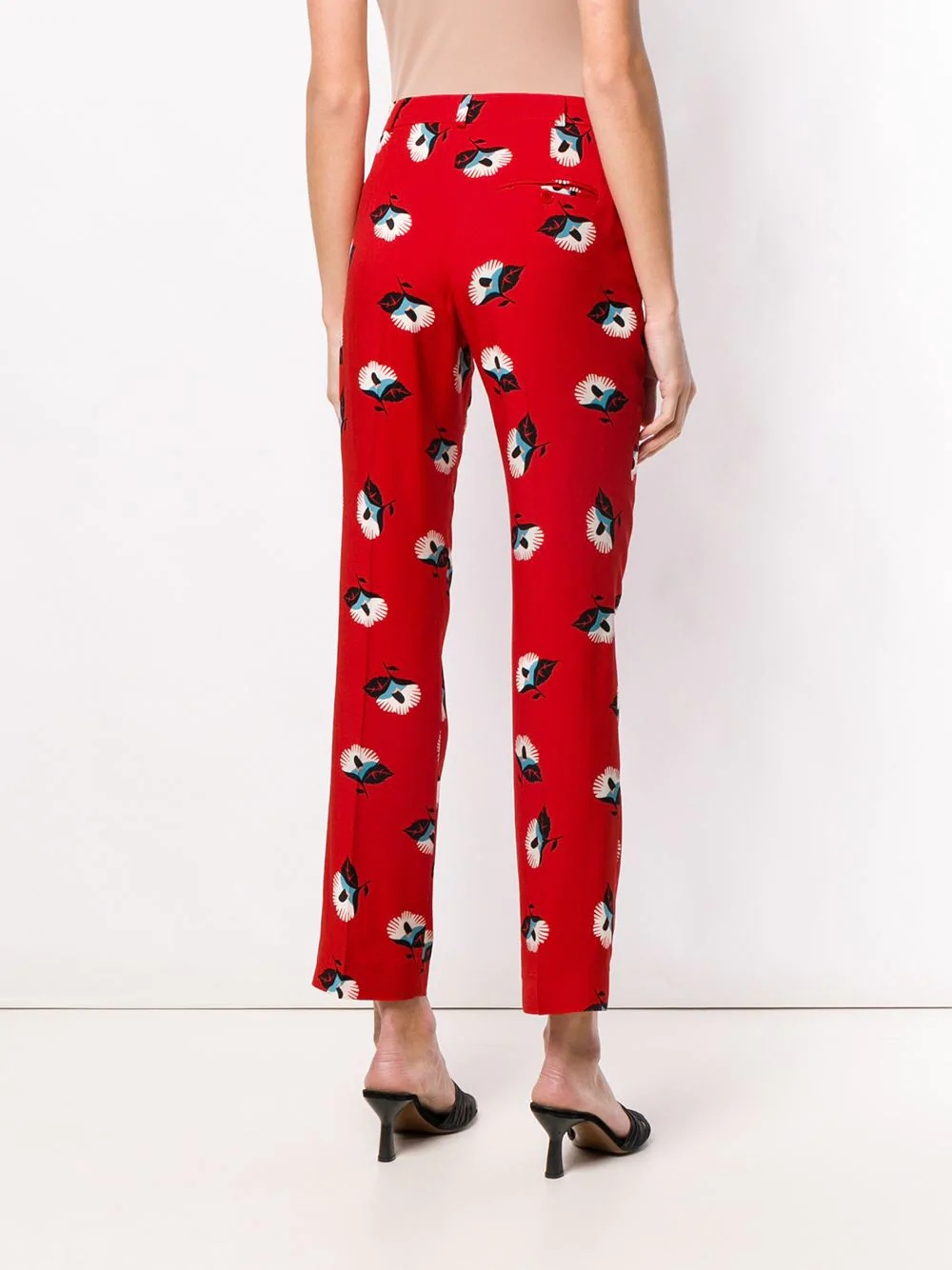 Floral-print high-rise tapered trousers - 4