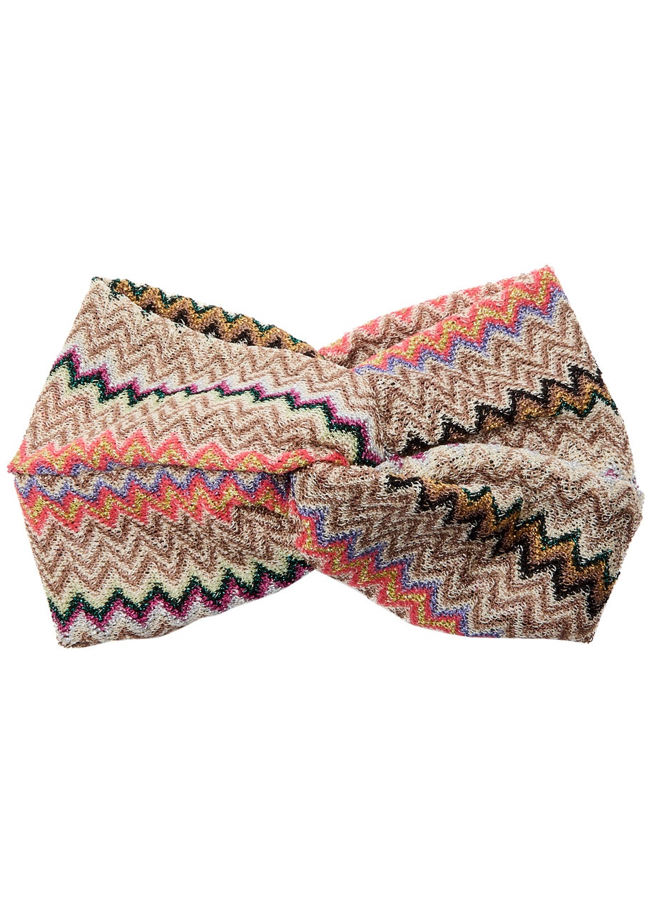 Missoni Metallic Zigzag-intarsia Knitted Headband - 1