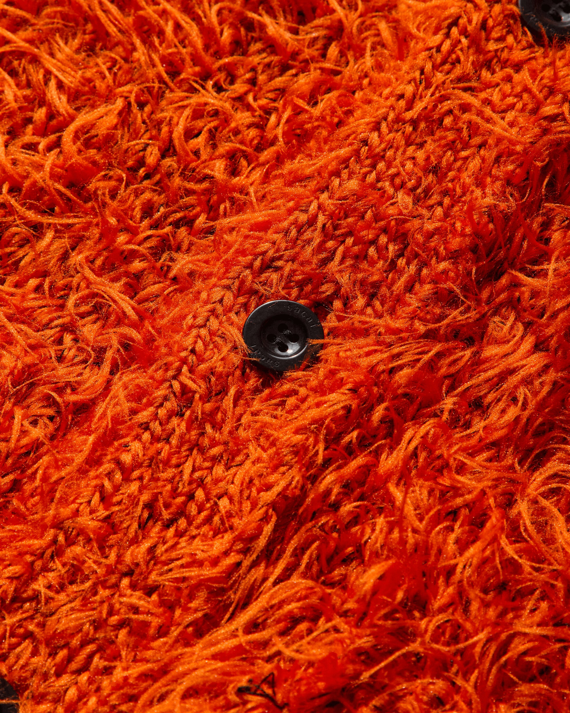 Men's Furry Knit Cardigan Orange - 3