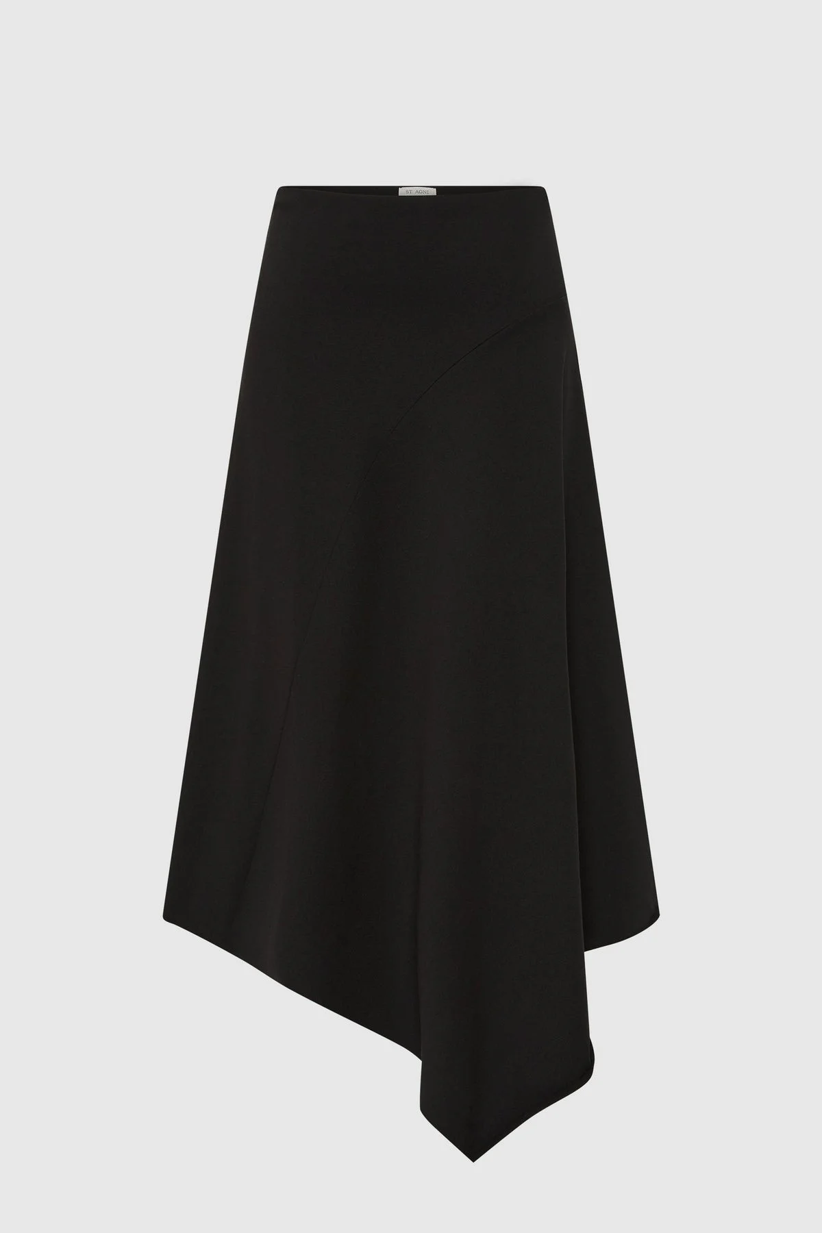 Asymm Drape Skirt - Black - 1