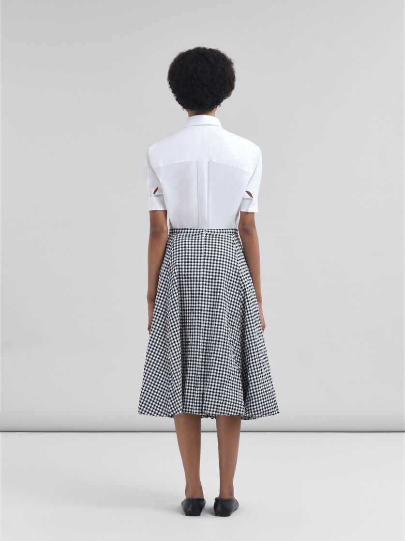 BLACK AND WHITE CHECKED SEERSUCKER SKIRT - 3