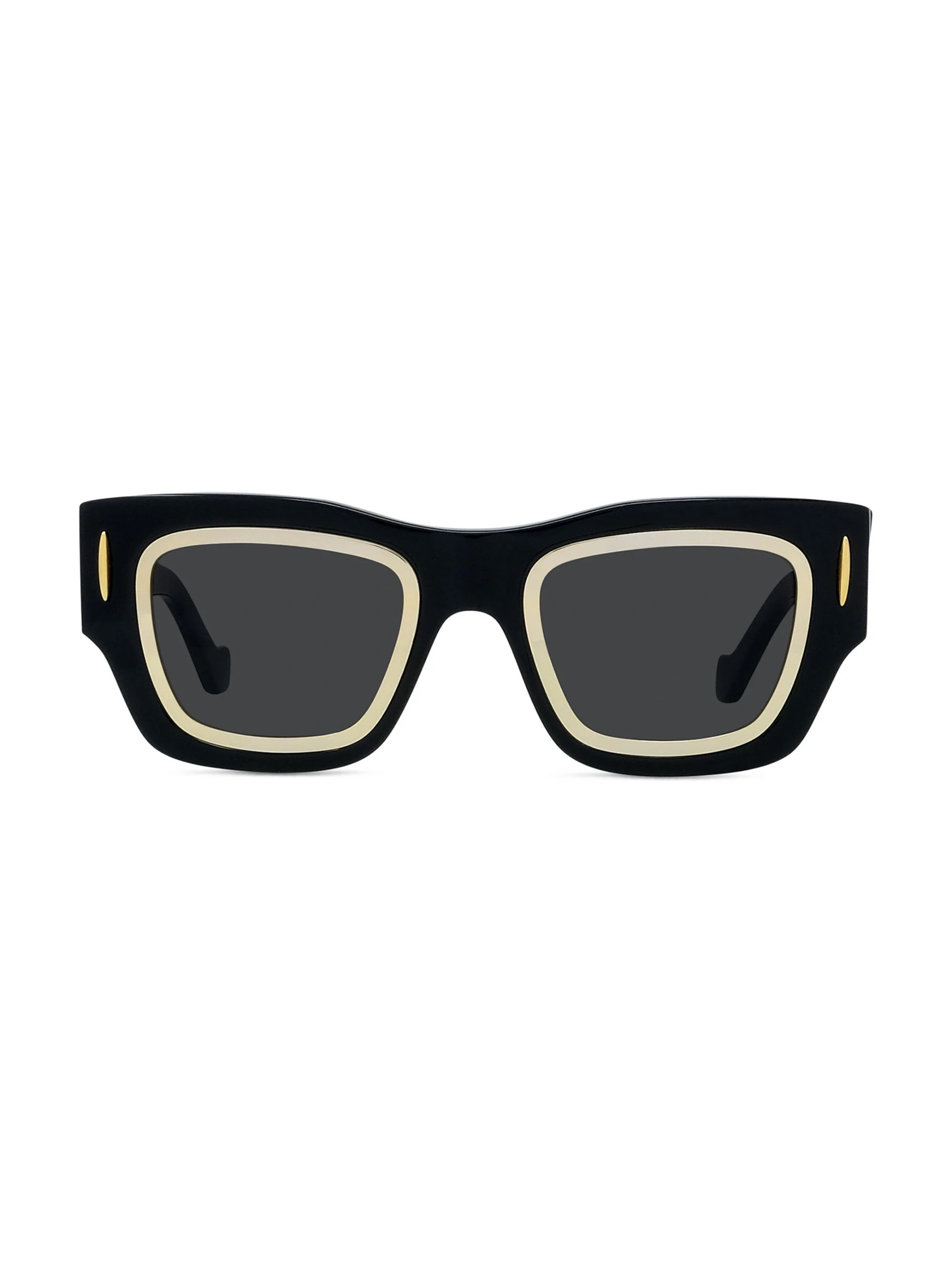 Men's Signature 54MM Square Sunglasses - Shiny Black Smoke - 1