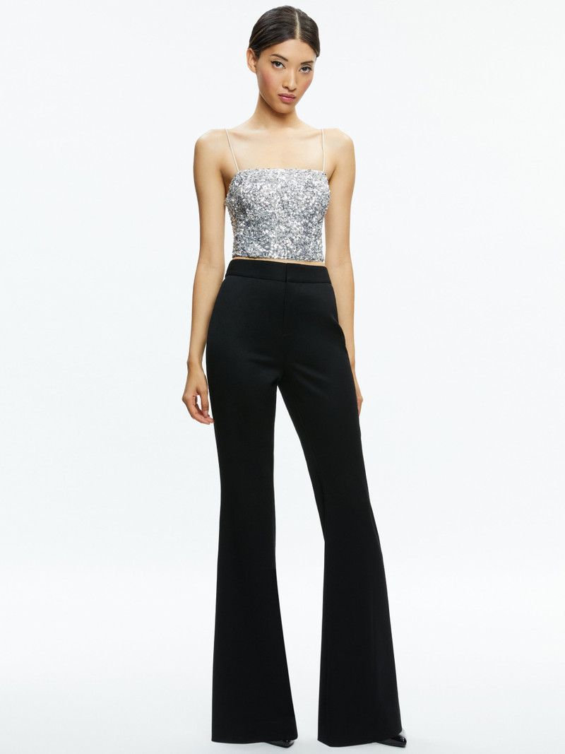Alice + Olivia CERESI SEQUIN BANDEAU CROP TOP outlook