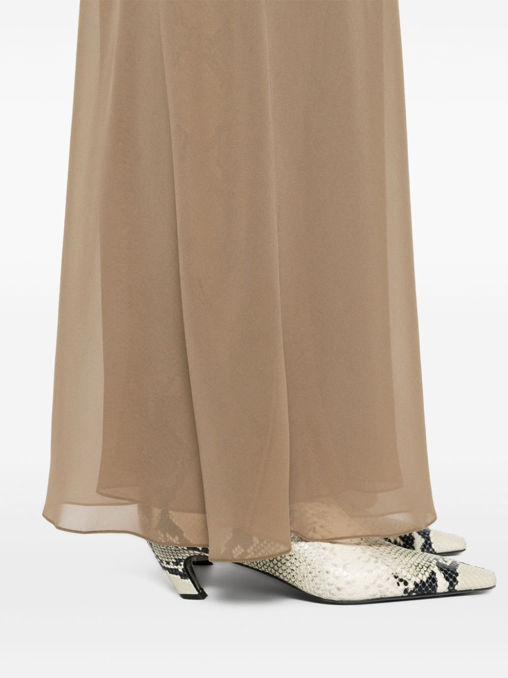 Mauva silk A-Line skirt - 5
