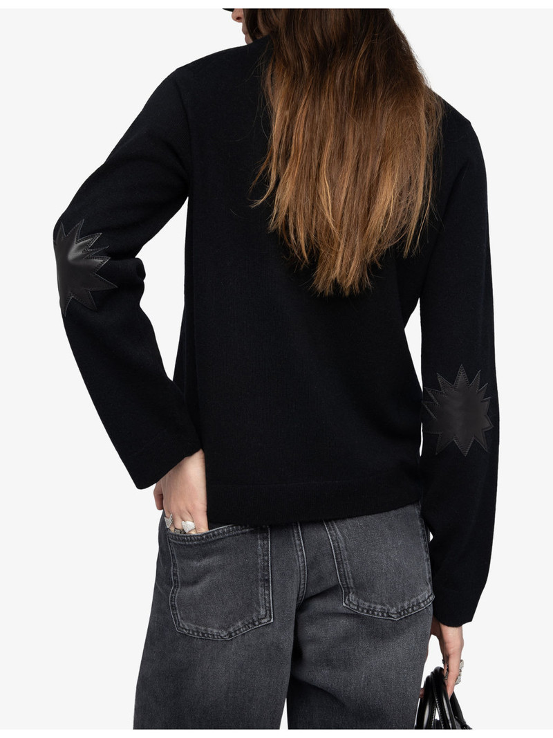 Cara Elbow-Patch Wool And Cashmere Jumper 4