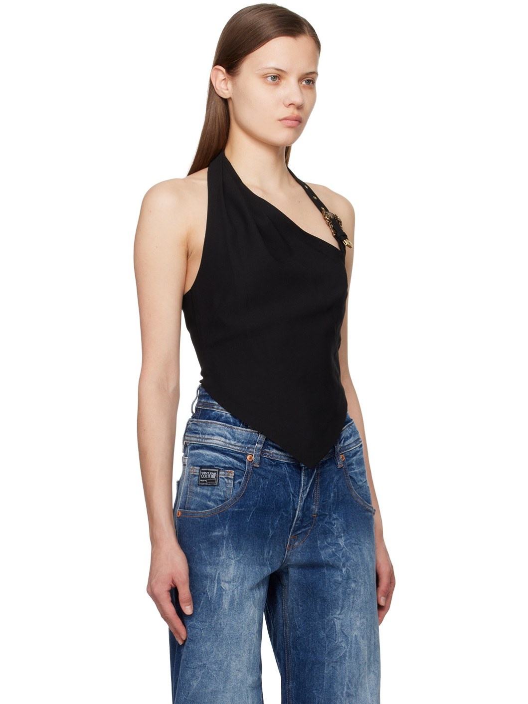 Black Baroque Buckle Tank Top - 2