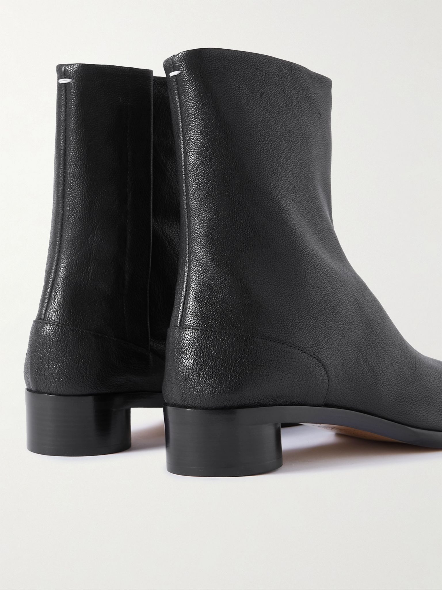 Tabi Split-Toe Full-Grain Leather Chelsea Boots Black - 5