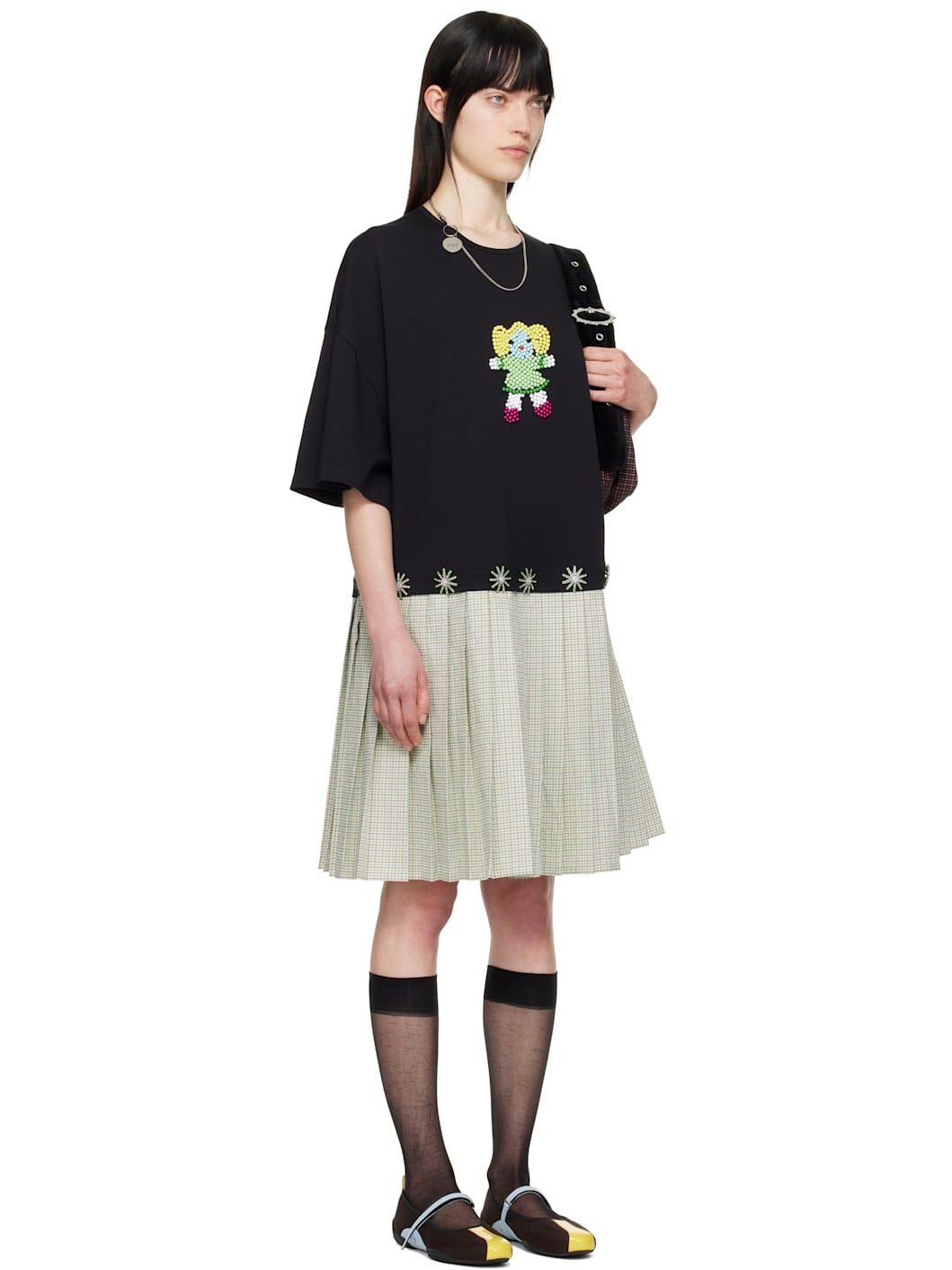 Black & Green Saltos Kilt Midi Dress - 2