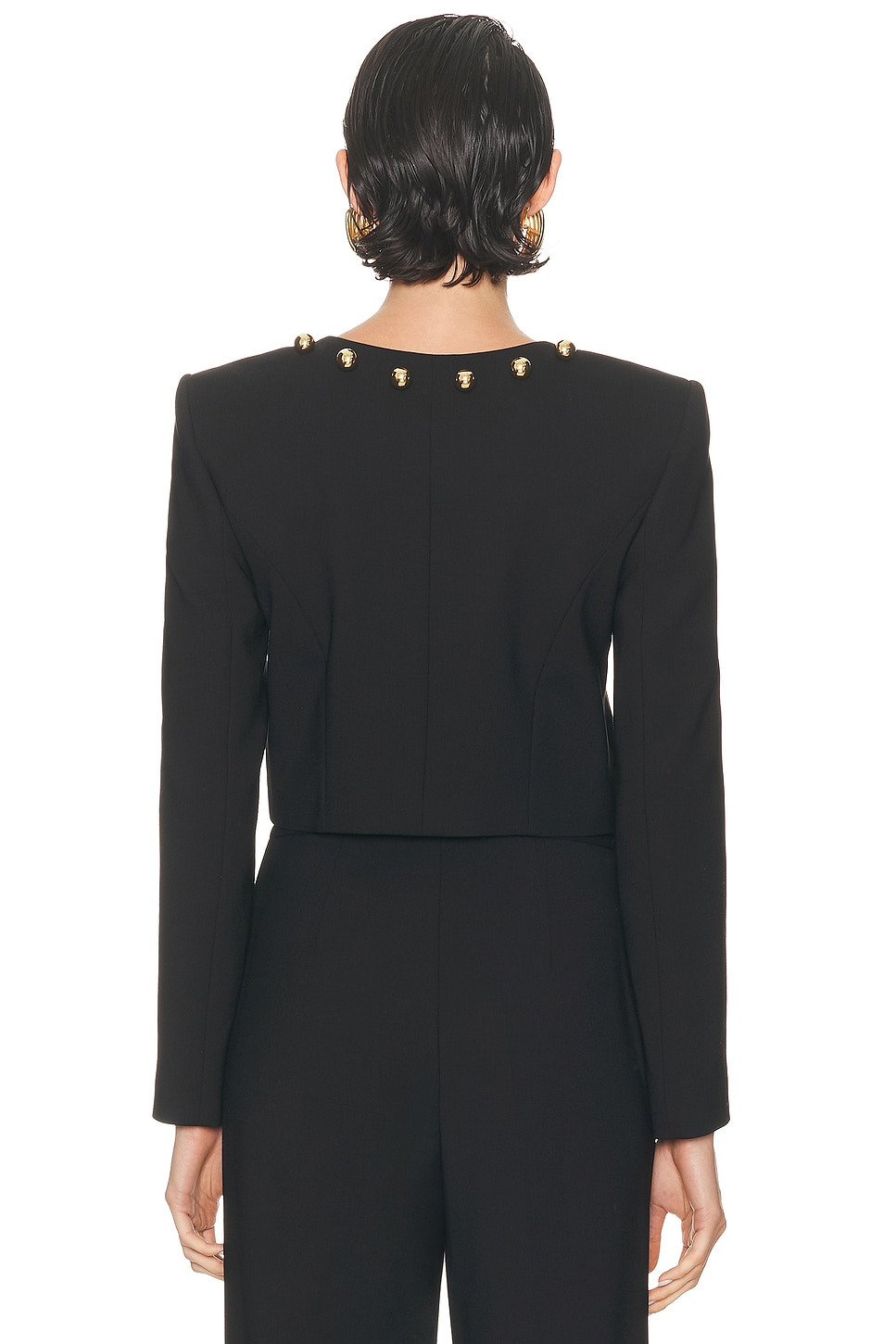 Collarless Cropped Jacket - 3