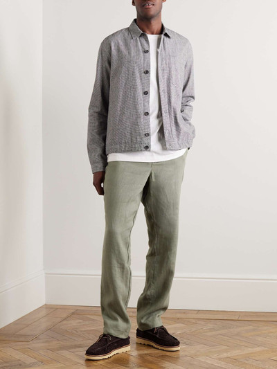 Oliver Spencer Milford Houndstooth Cotton and Linen-Blend Jacket outlook