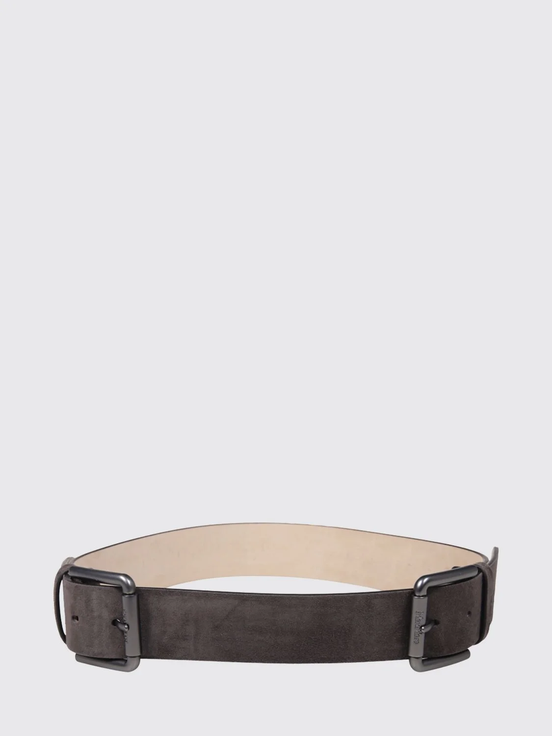 Max Mara Women Adjustable Max Mara Suede Leather Belt With Double Buckle - 1