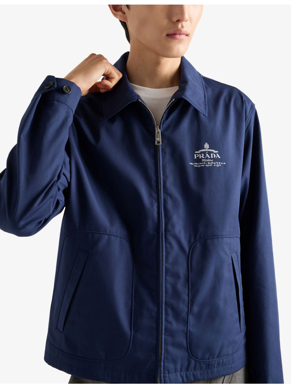 Branded-print side-pocket woven jacket - 3
