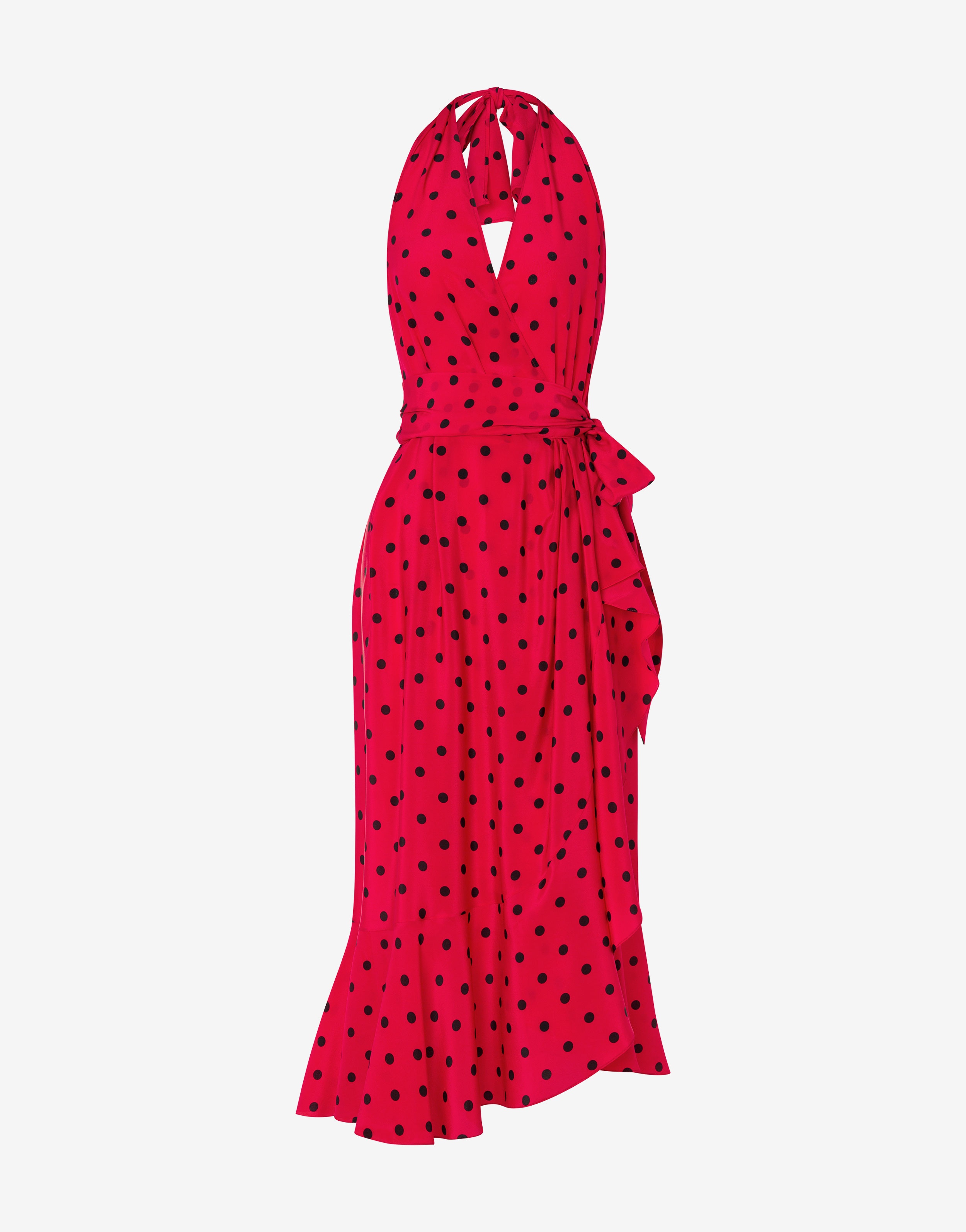 ALLOVER POLKA DOTS CRÊPE DE CHINE DRESS - 1