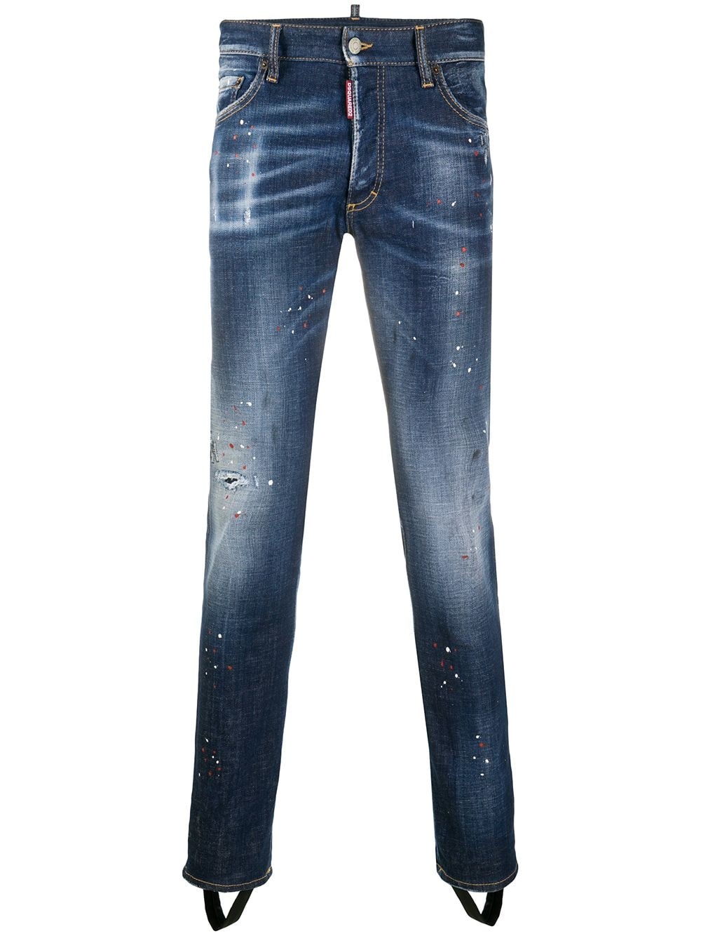 distressed stirrup jeans - 1