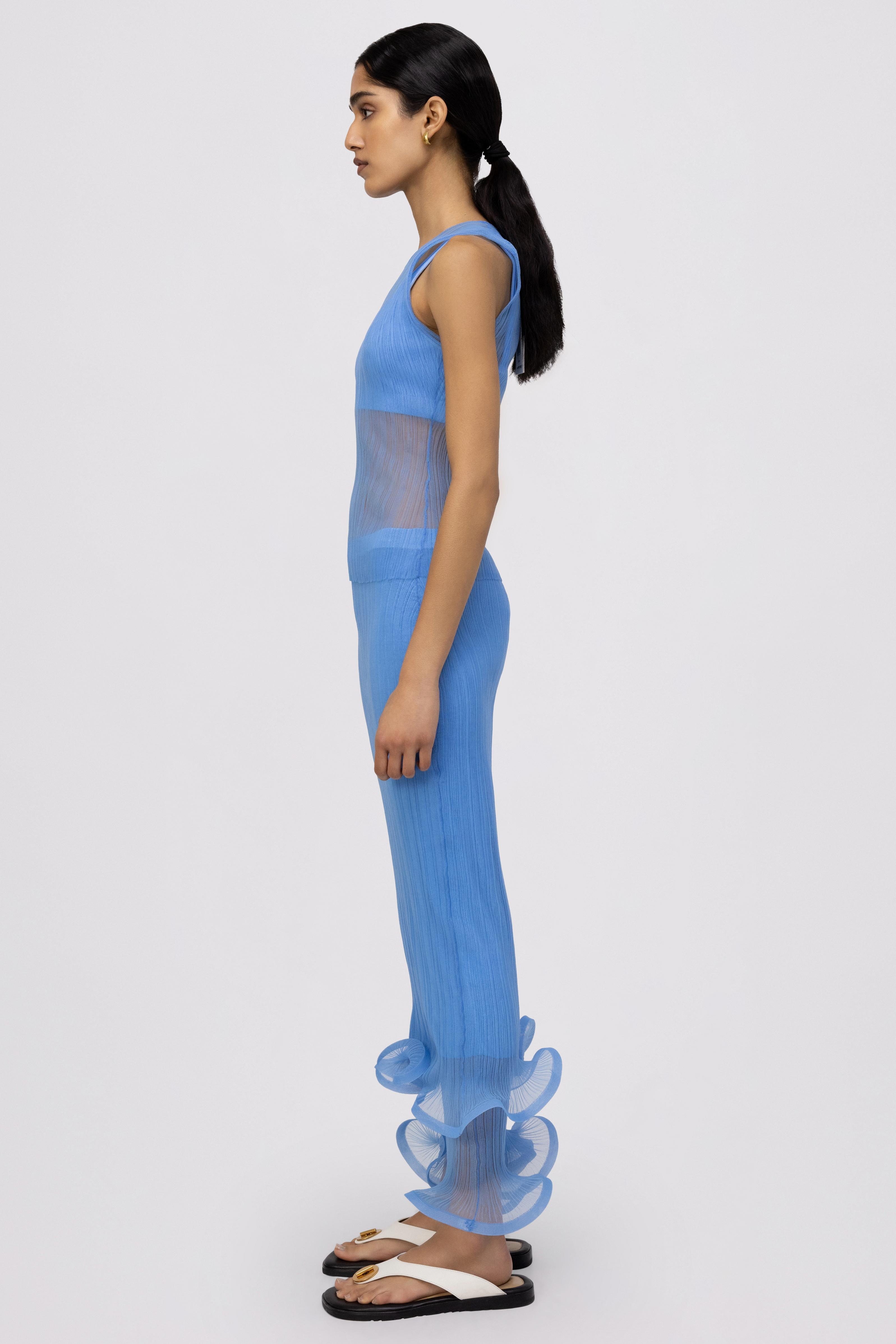 ruffle-hem plissÃ© pencil skirt - 5