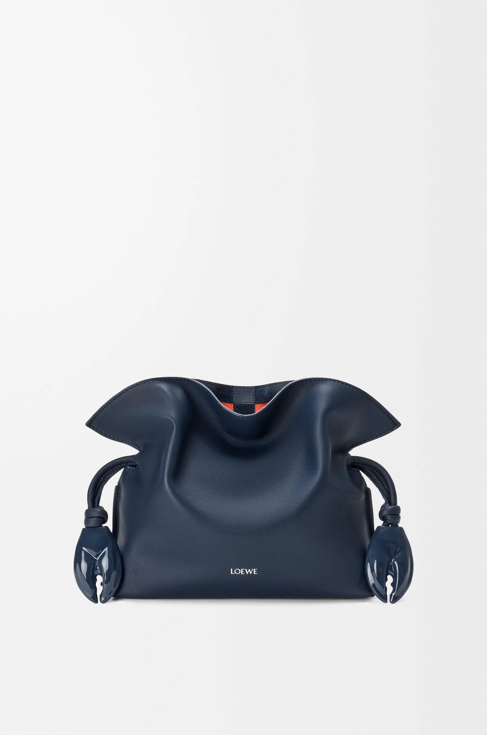 Mini Flamenco clutch in nappa calfskin and check intarsio - 1
