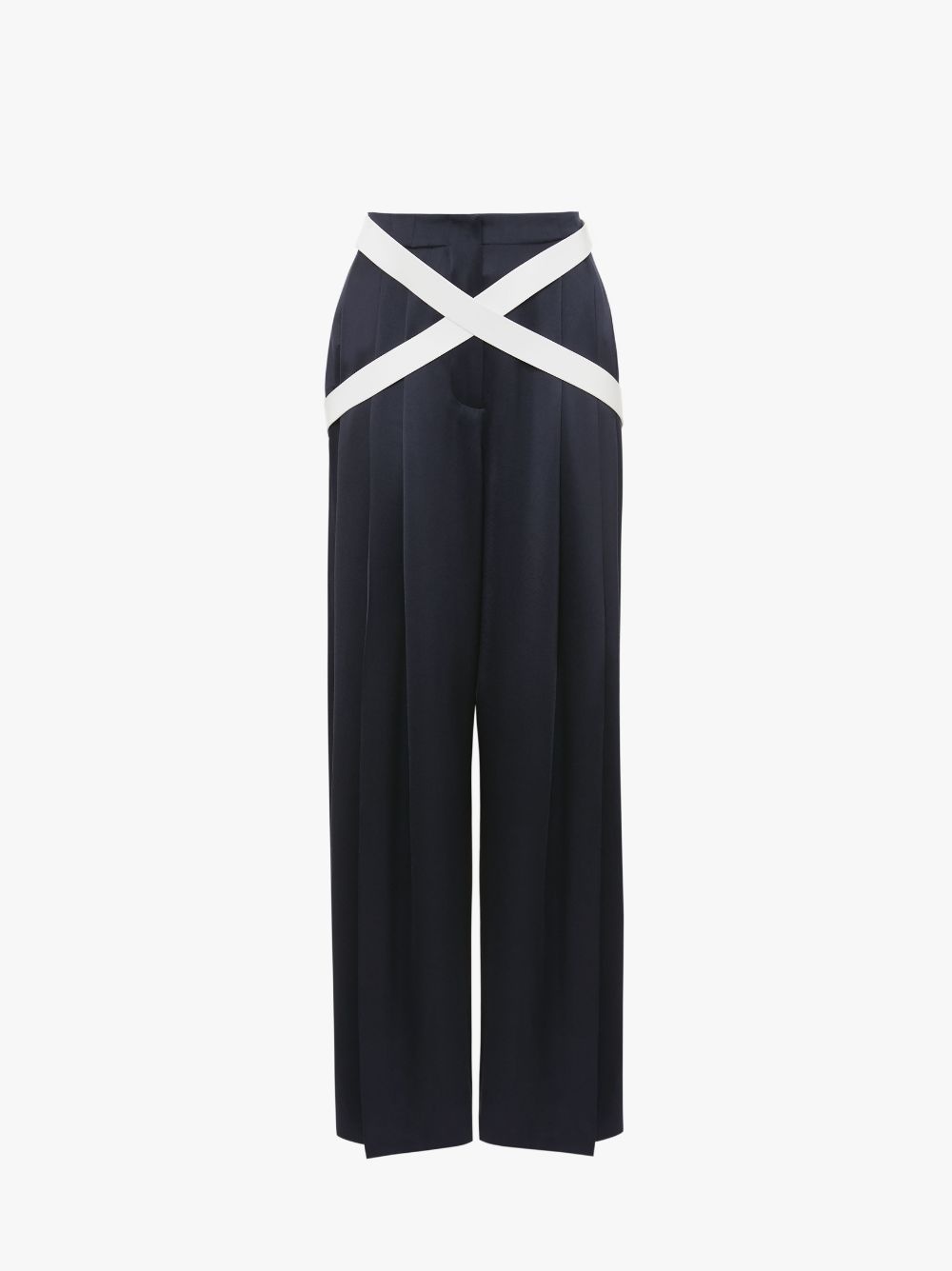 JW Anderson Women's Padlock Strap Fold Over Trousers - Black - Size 10 - Fall Sale