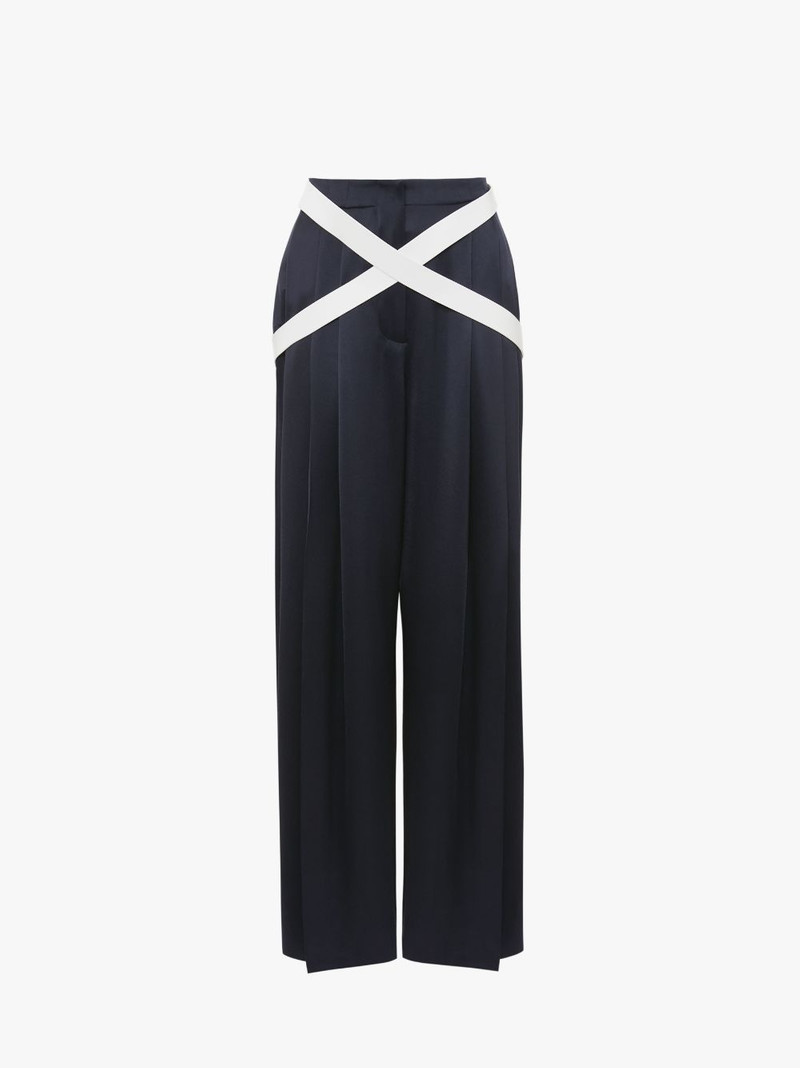 CROSSOVER STRAP WIDE LEG TROUSERS 1