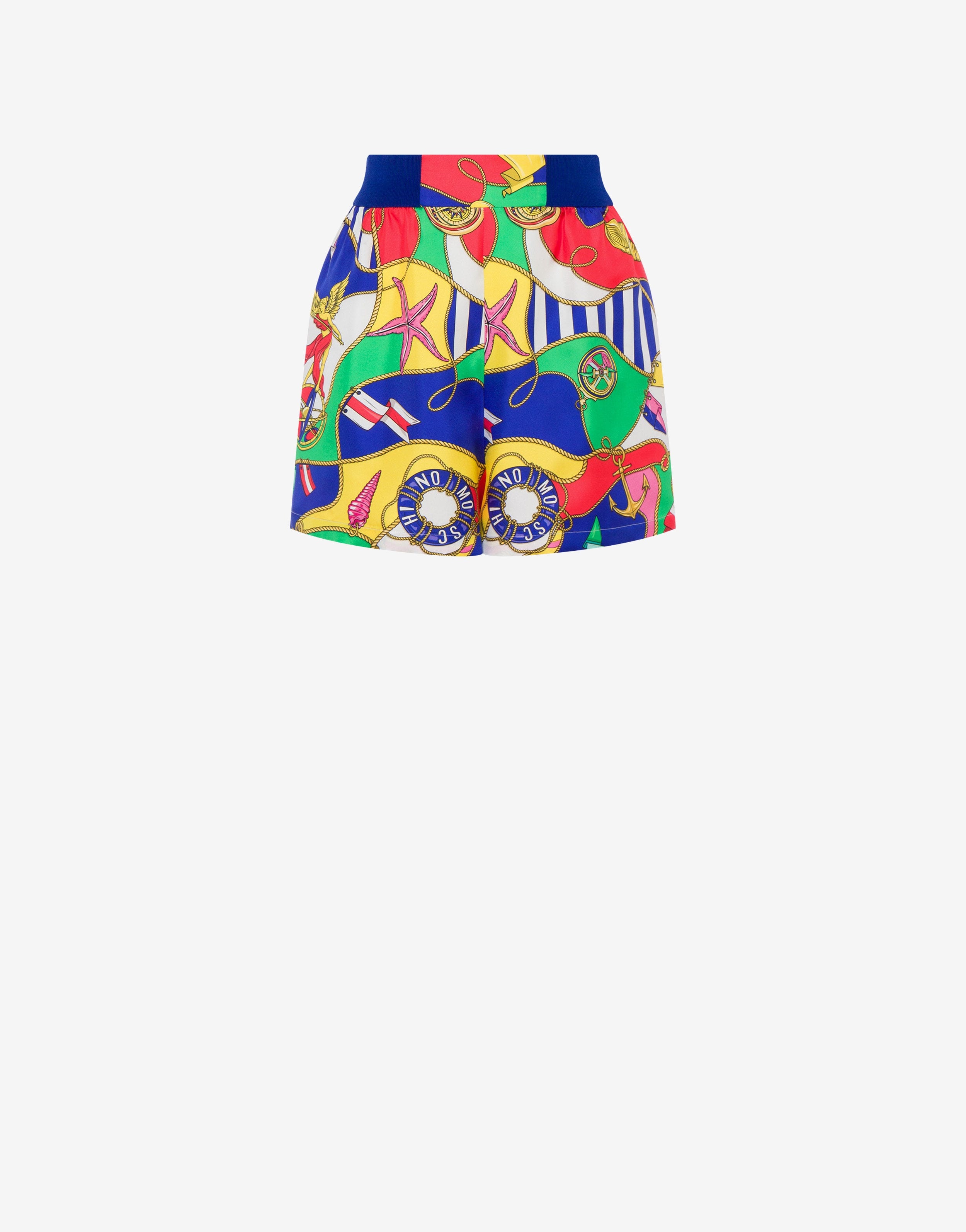 ALL-OVER NAUTICAL SILK TWILL SHORTS - 1