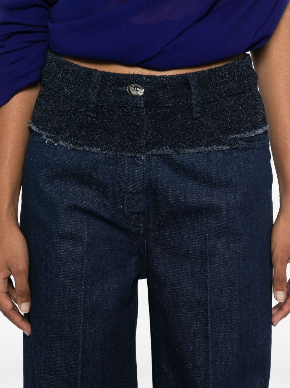 bouclé-panelled jeans - 5