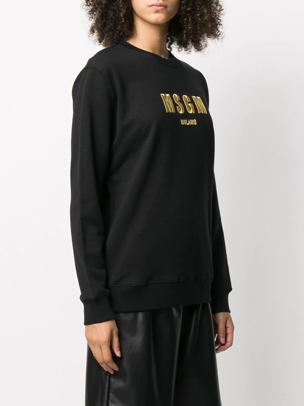 logo print cotton sweatshirt - 3