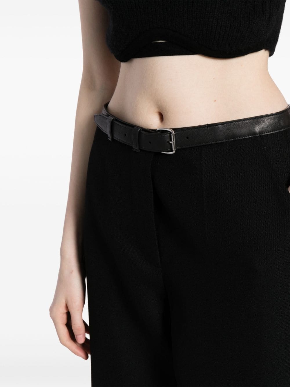 belted wool trousers - 5