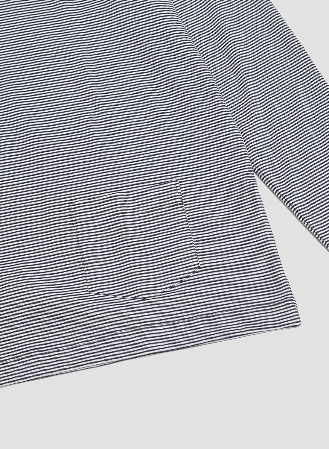 Nigel Cabourn x Sunspel Relaxed Heavyweight Supima Roll Neck in Navy/White Micro Stripe - 4