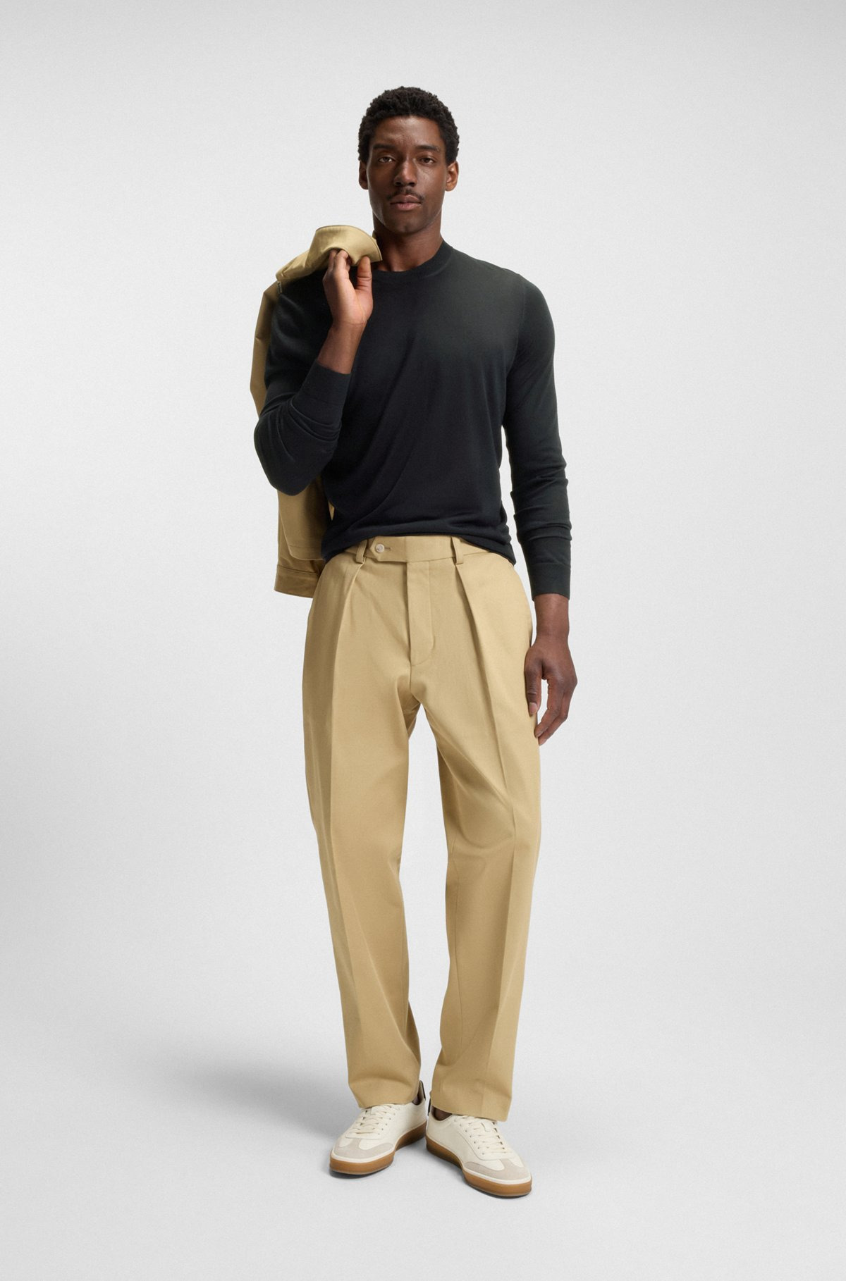 BECKHAM X BOSS REGULAR-FIT SWEATER IN VIRGIN WOOL - 4