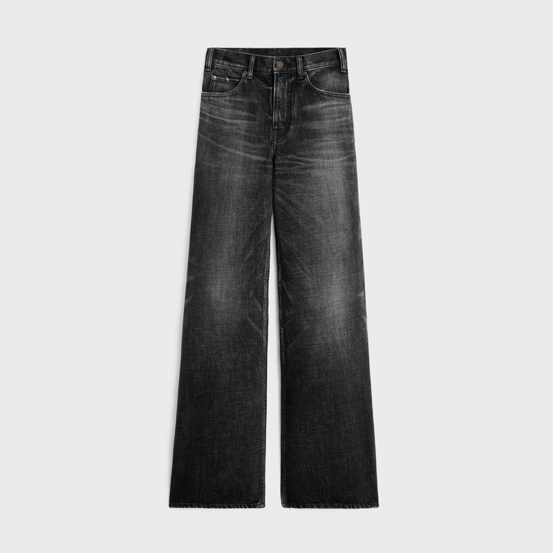 flared surf jeans in black ice rinse denim 1