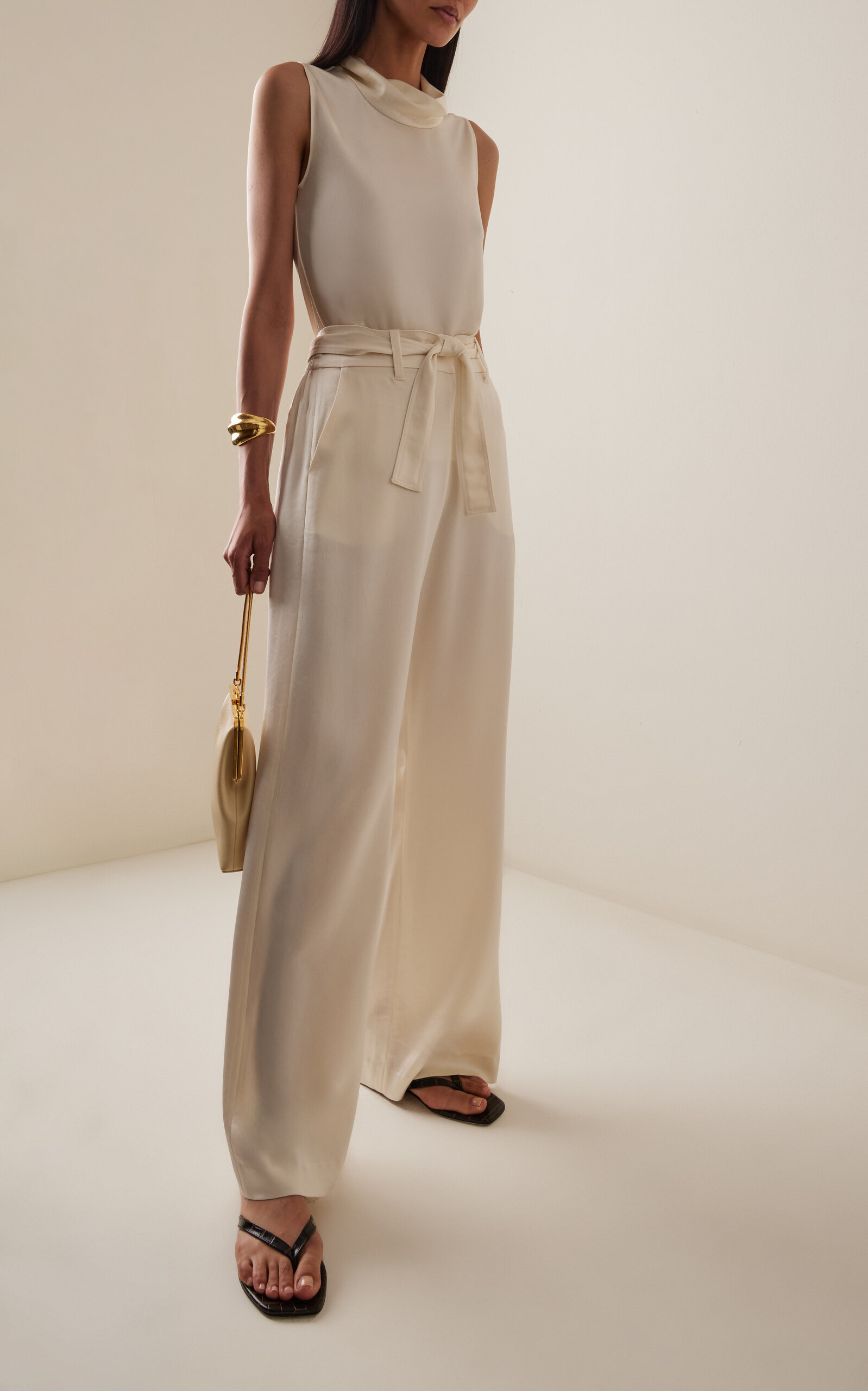 Barb Tailored Satin Pants white - 2