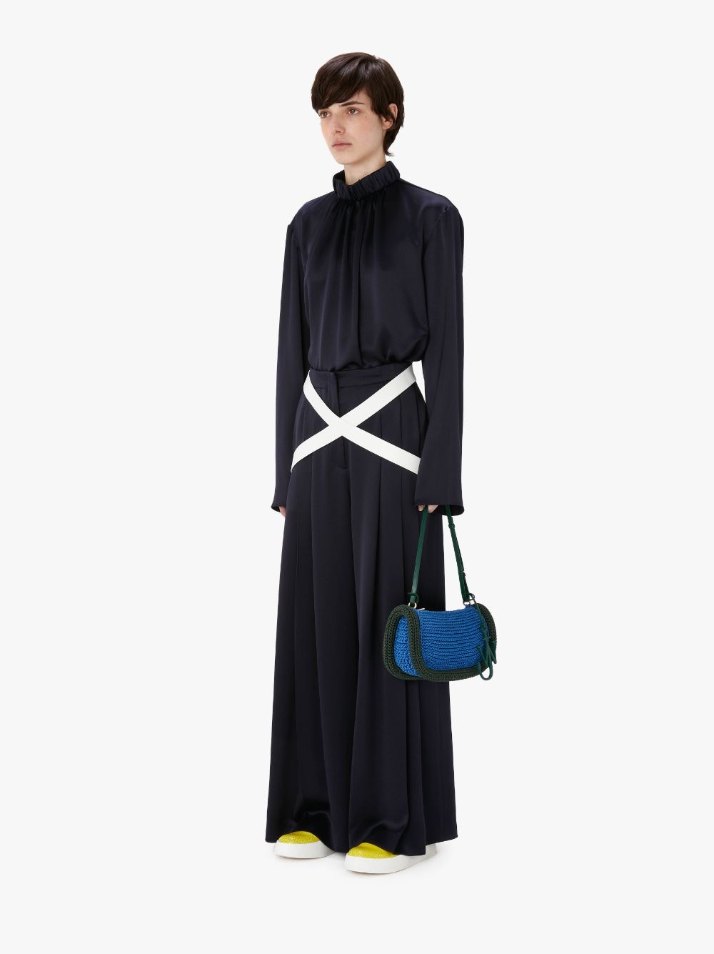 CROSSOVER STRAP WIDE LEG TROUSERS - 4