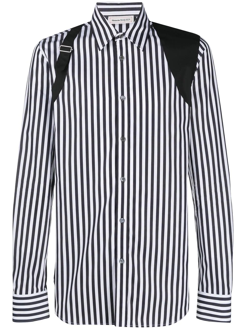 harness detail striped shirt - 1