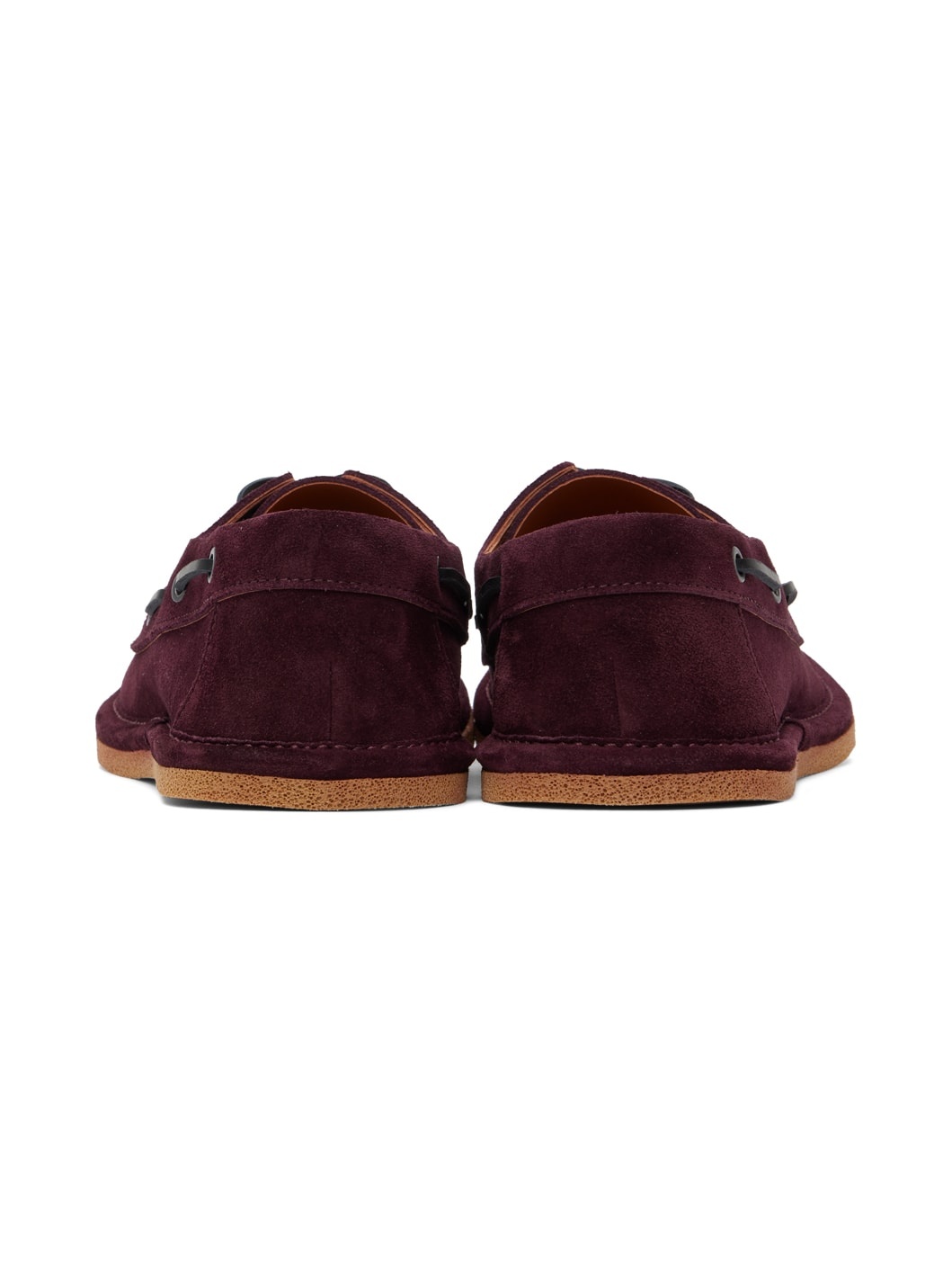 Burgundy Pantoufles Boat Shoes - 2