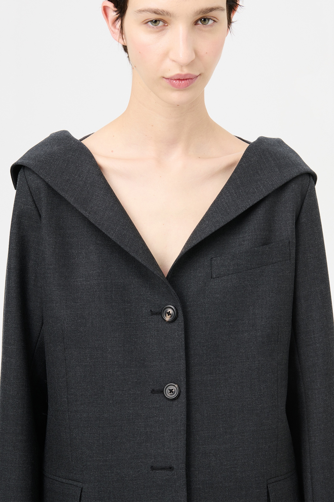 Kaonashi Blazer Premium Charcoal Office Wool - 6