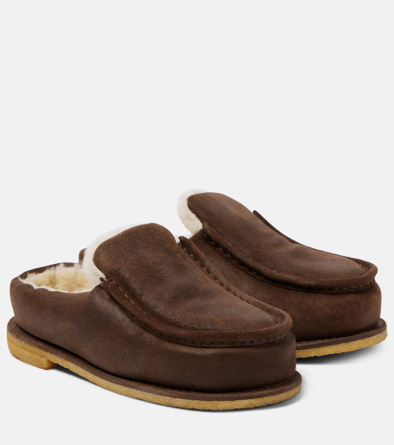 Shearling-lined suede mules 1