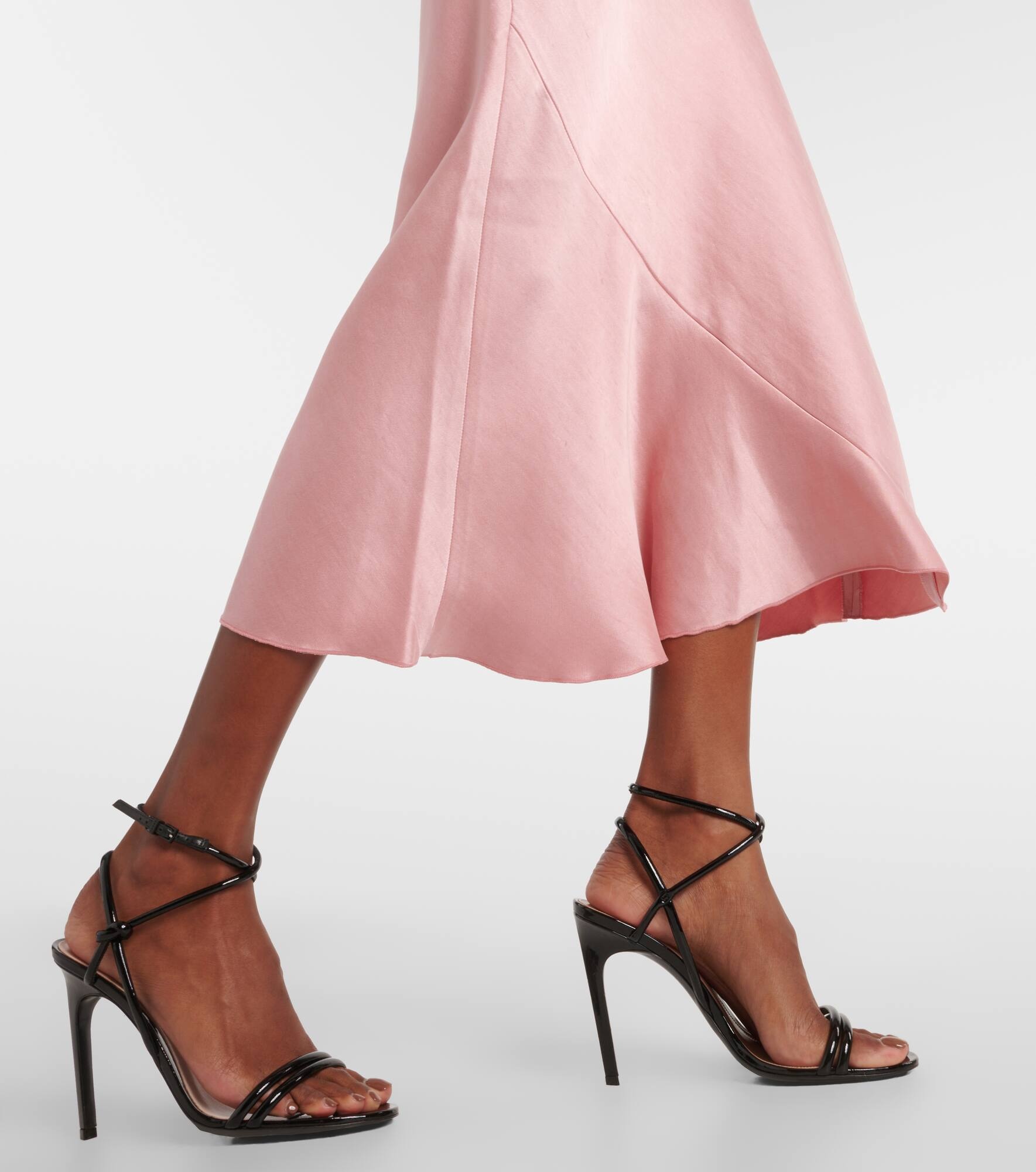 Slouchy Elegance satin midi skirt - 5