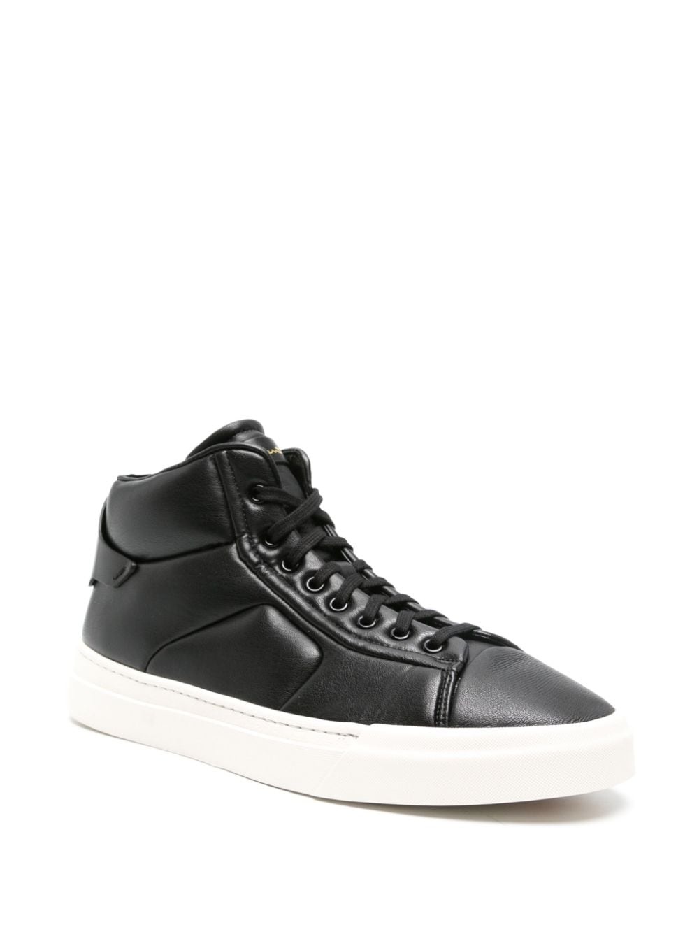 high-top leather sneakers - 2