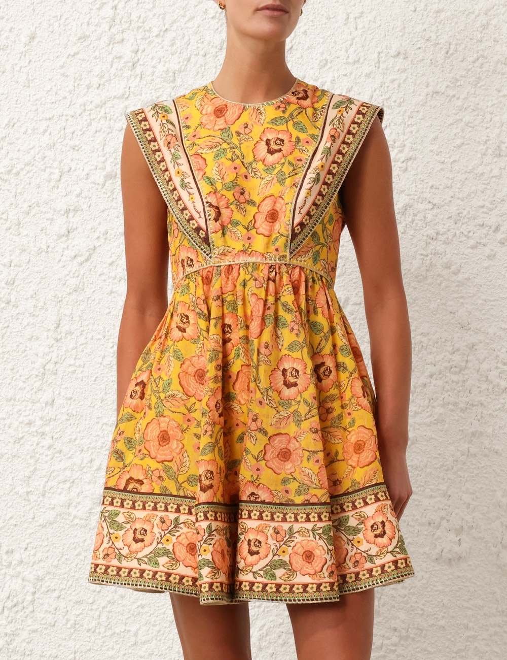 junie mini dress Sugarlips Kara Shells Junie Square Neck Sleeveless Mini Dress, Womens, S, White Multi