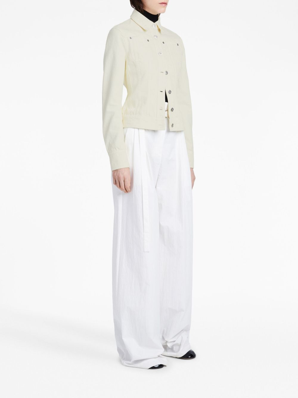 buttoned panelled denim jacket - 3