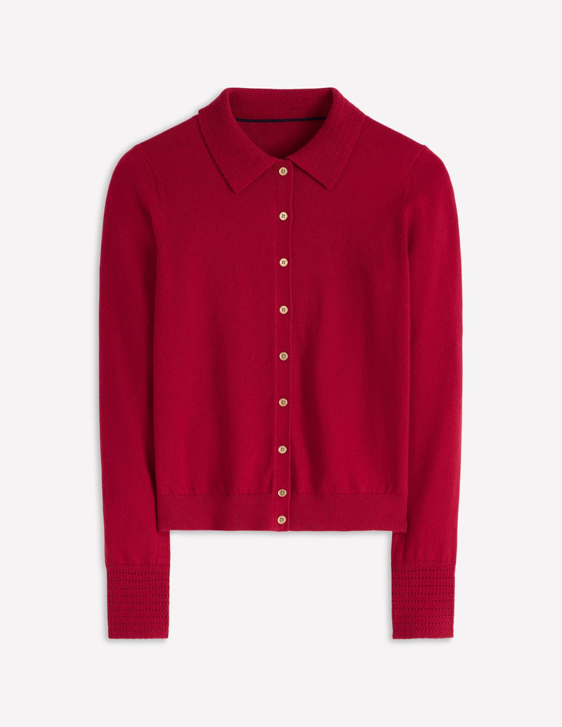 Briony Stitch Cardigan-Crimson Red 7