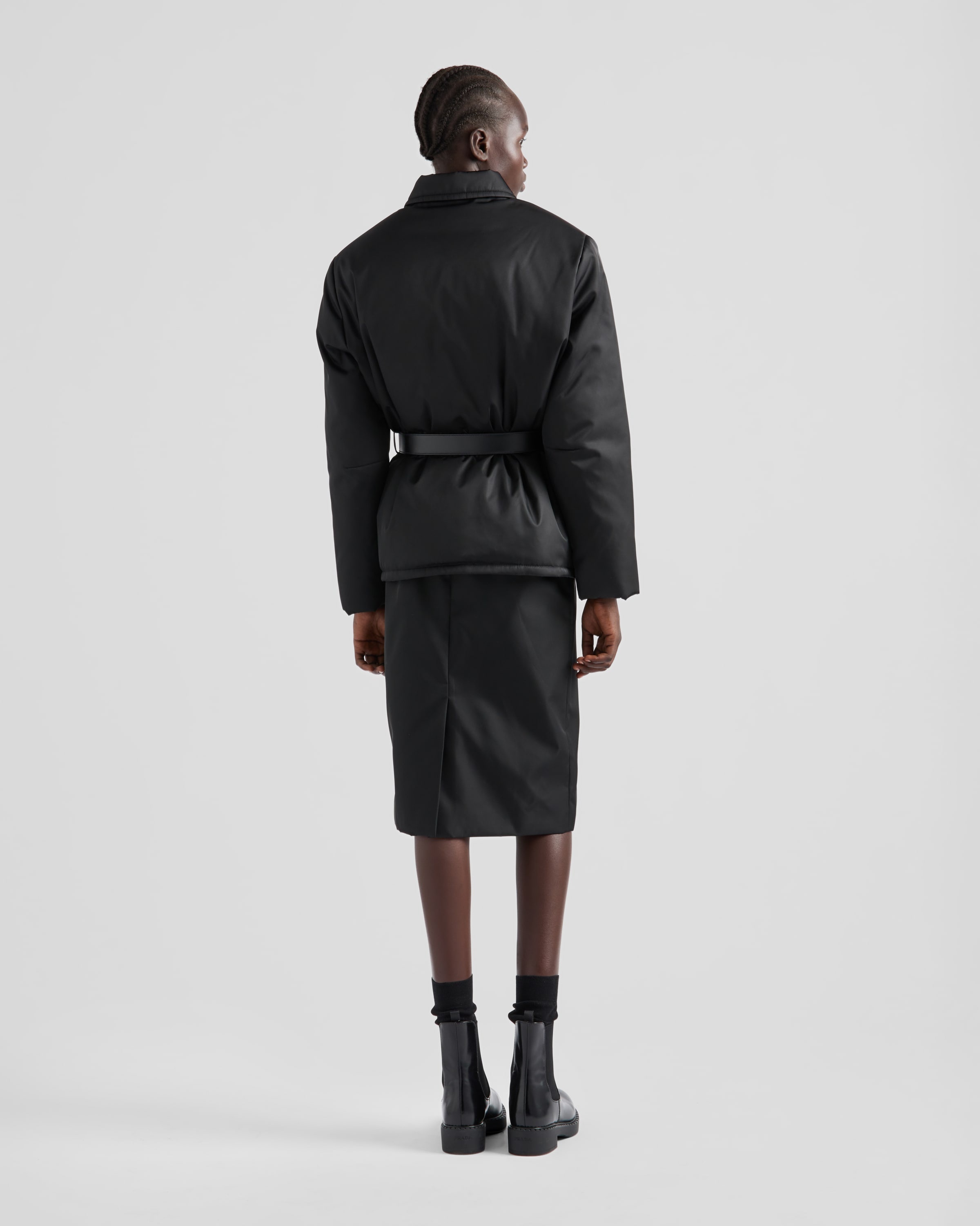 Re-Nylon down jacket with belt - 5