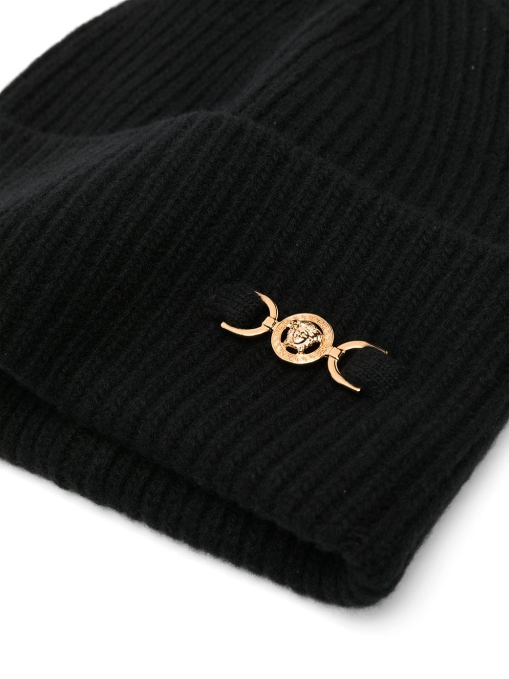 Medusa Head-plaque ribbed beanie - 2