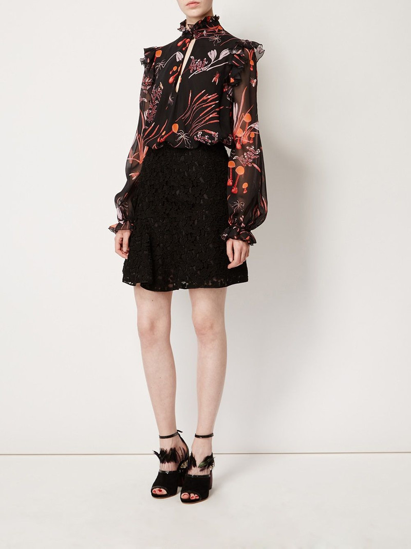 GIAMBATTISTA VALLI lace pleated skirt outlook